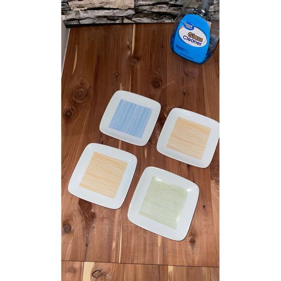 4 Crate and Barrel Cocktail Plates - Picture 3 of 5